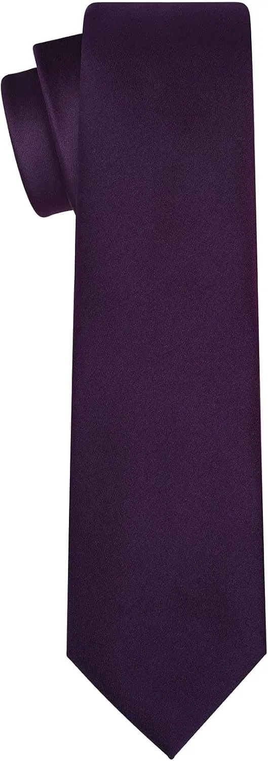 KissTies Solid Satin Tie Pure Color Necktie Mens Ties   Gift Box