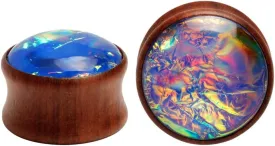KUBOOZ Sea Shell Center Wooden Ear Plugs Tunnels Gauges Stretcher Piercings Jewelry