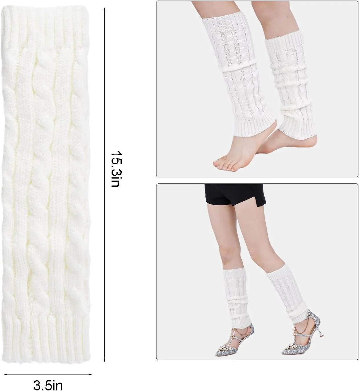 Leg Warmers Arm Warmers Knee Warmers 2Pcs Include Black Leg Warmer and Black Arm Warmer for 80s Party Winter Women