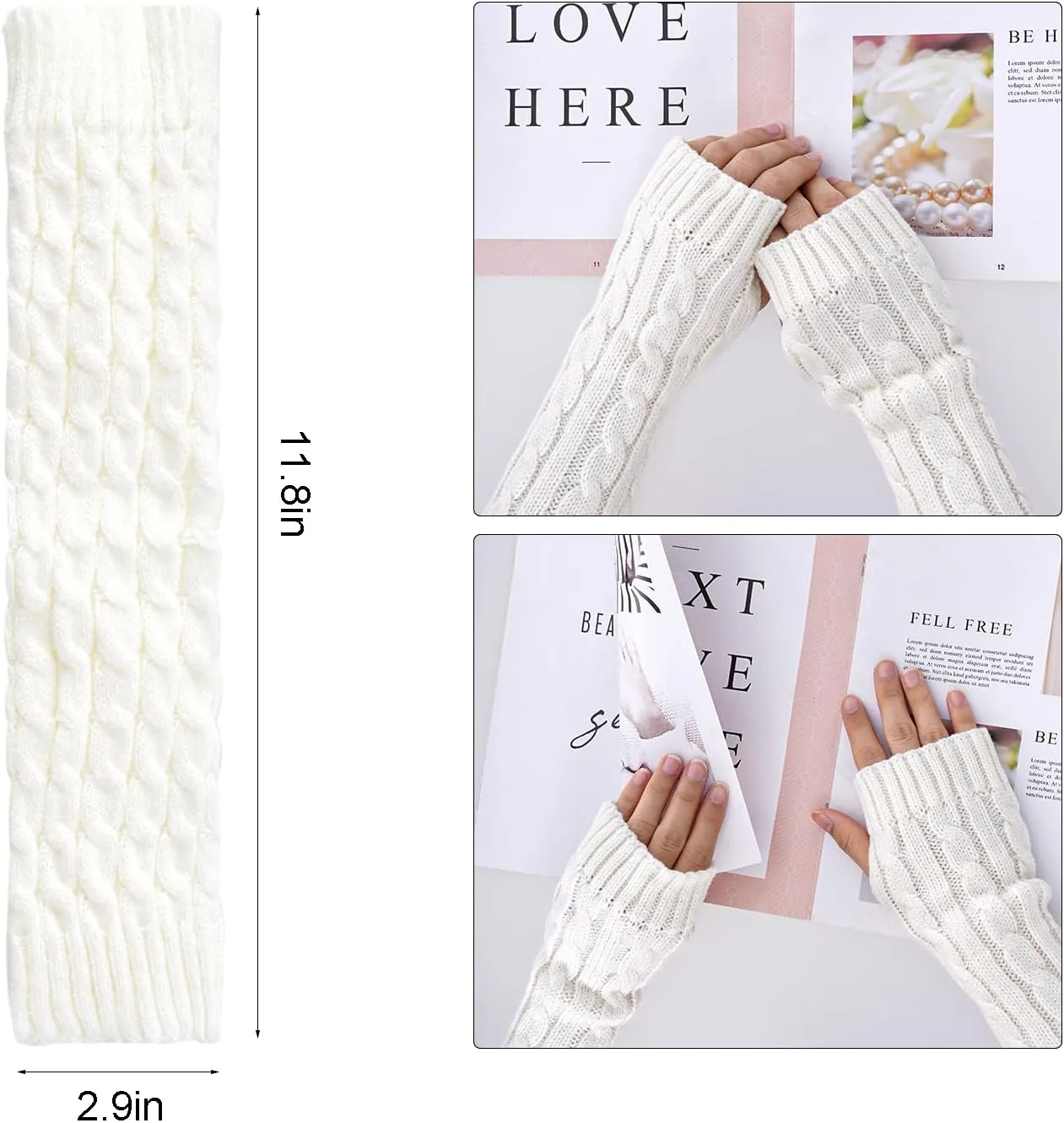 Leg Warmers Arm Warmers Knee Warmers 2Pcs Include Black Leg Warmer and Black Arm Warmer for 80s Party Winter Women