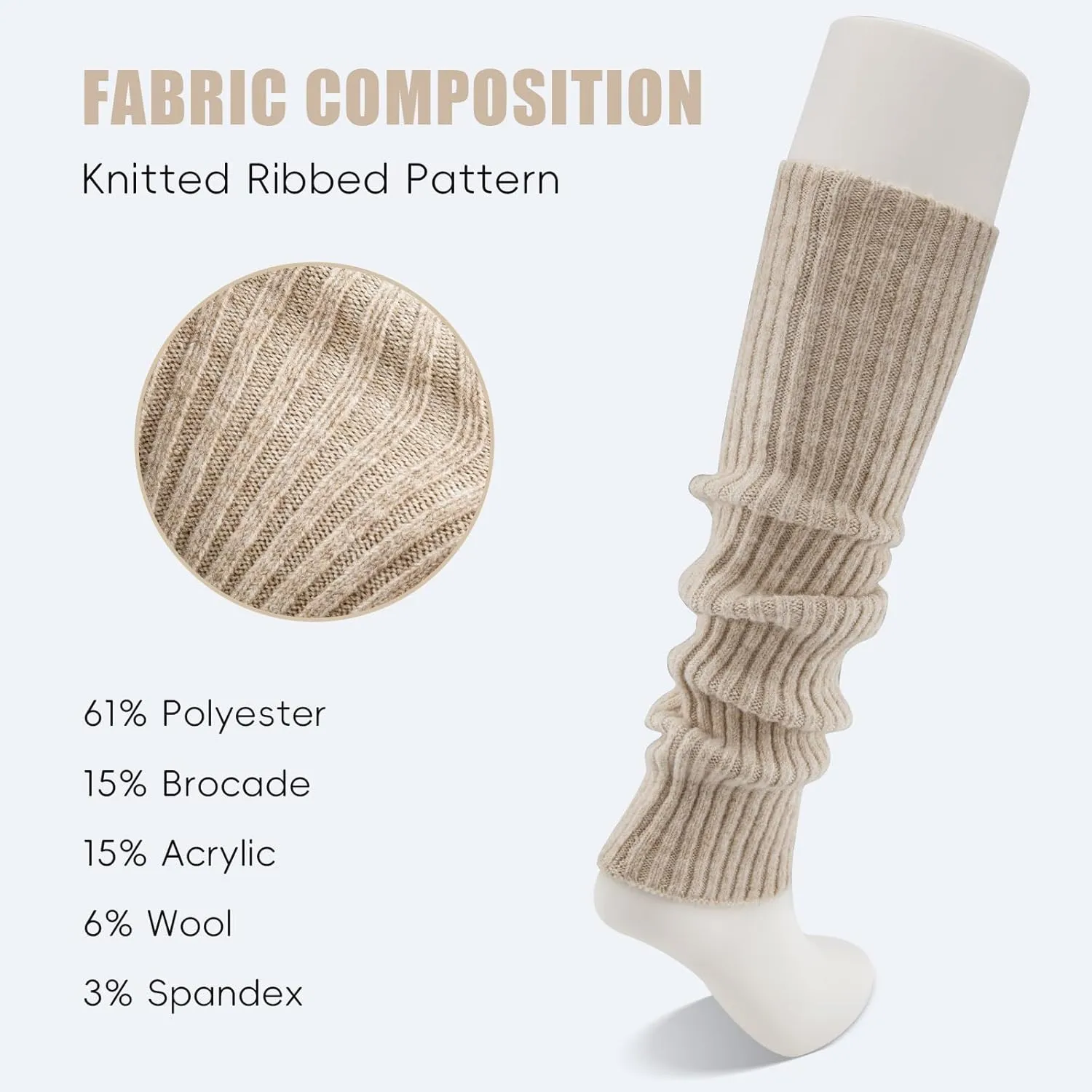 Leg Warmers for Women Winter Fashion Knitting Black Leg Warmers Long Ankle Warmers for Yoga Ballet Leg Socks