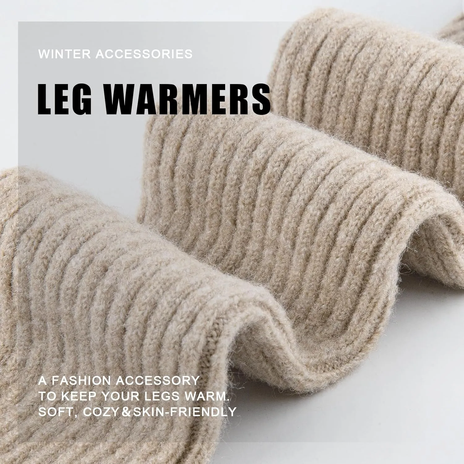 Leg Warmers for Women Winter Fashion Knitting Black Leg Warmers Long Ankle Warmers for Yoga Ballet Leg Socks
