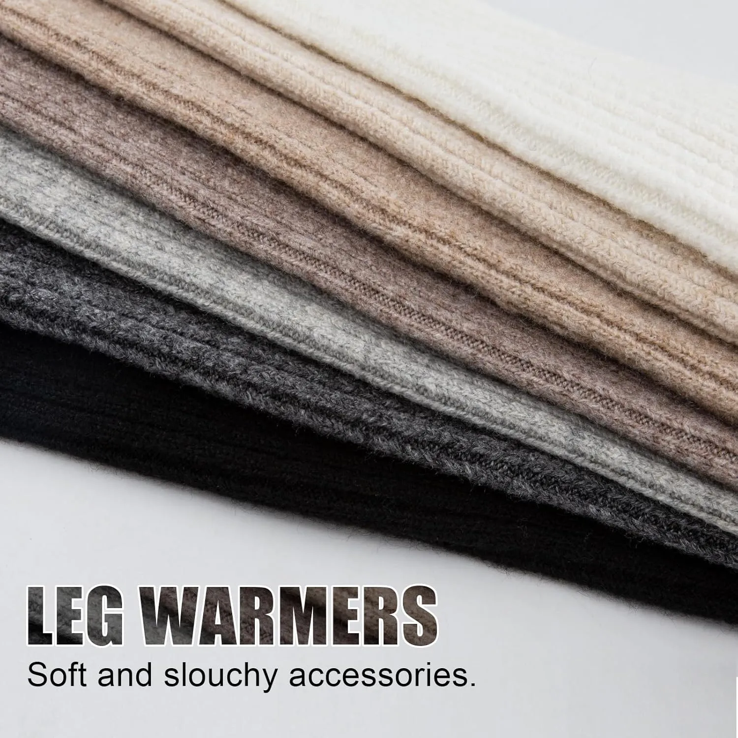 Leg Warmers for Women Winter Fashion Knitting Black Leg Warmers Long Ankle Warmers for Yoga Ballet Leg Socks