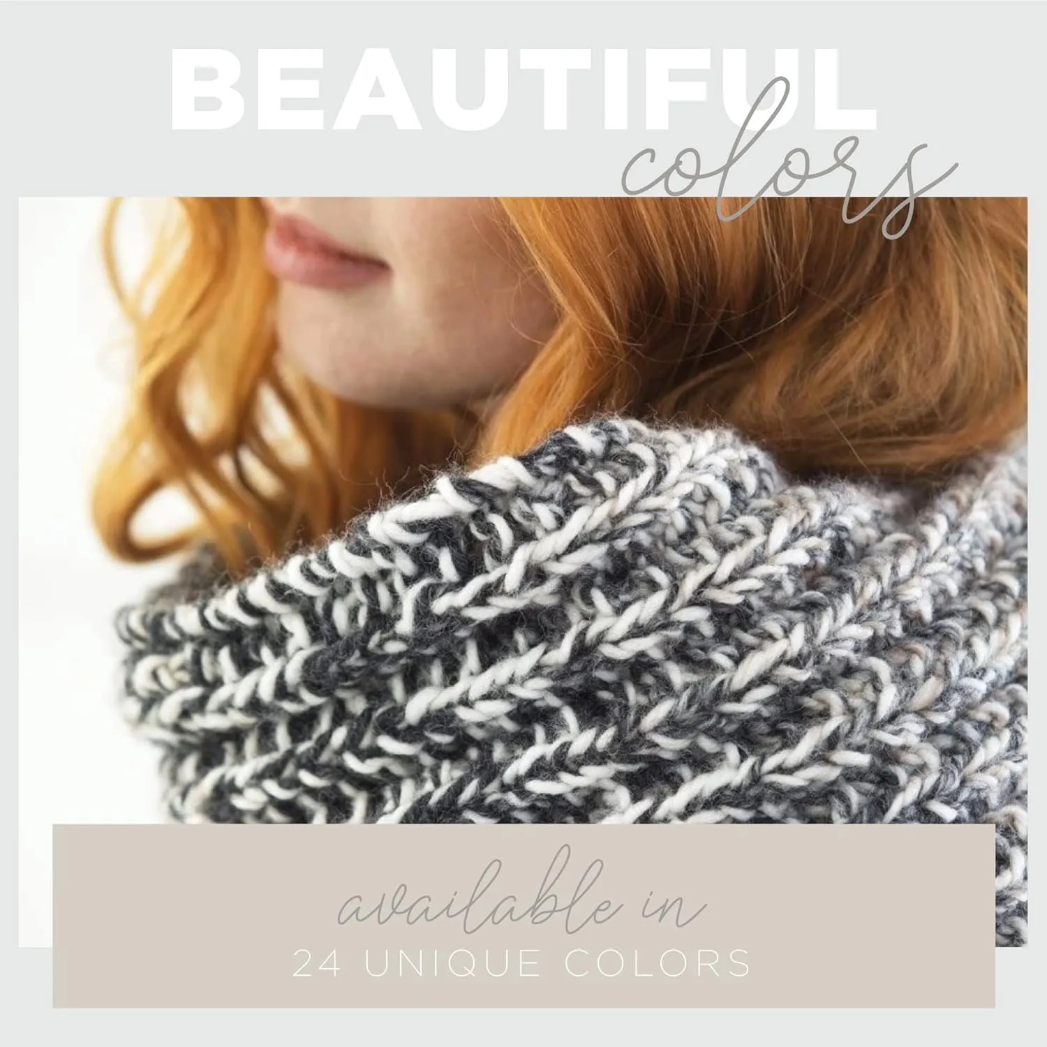 Lion Brand Yarn (1 Skein) Scarfie Bulky Yarn, Charcoal/Magenta