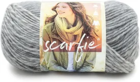 Lion Brand Yarn (1 Skein) Scarfie Bulky Yarn, Cream/Silver