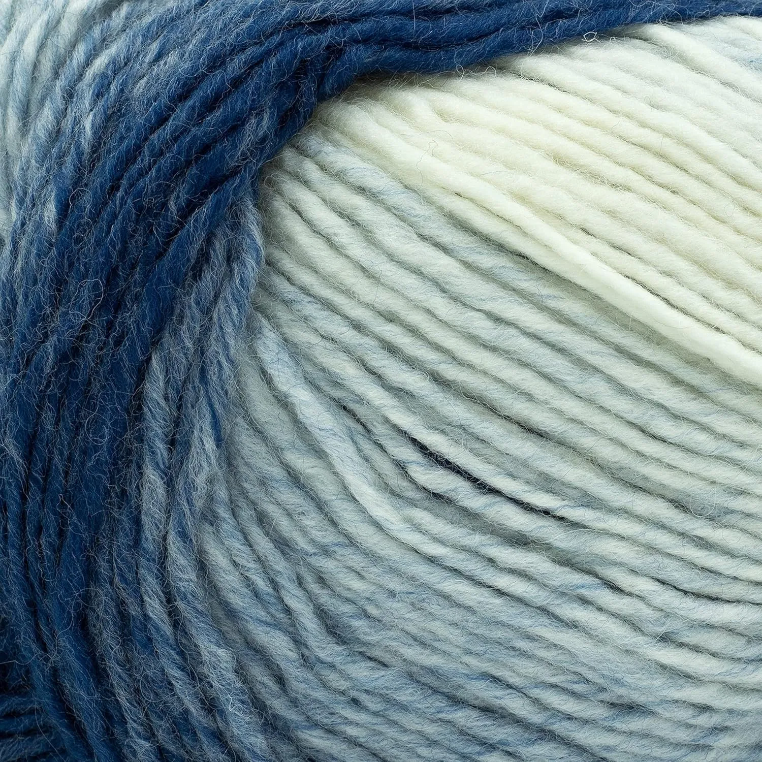 Lion Brand Yarn Scarfie Yarn, 1 Pack, Blue/Cream