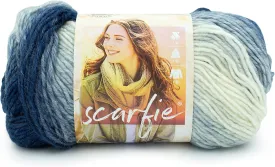 Lion Brand Yarn Scarfie Yarn, 1 Pack, Blue/Cream