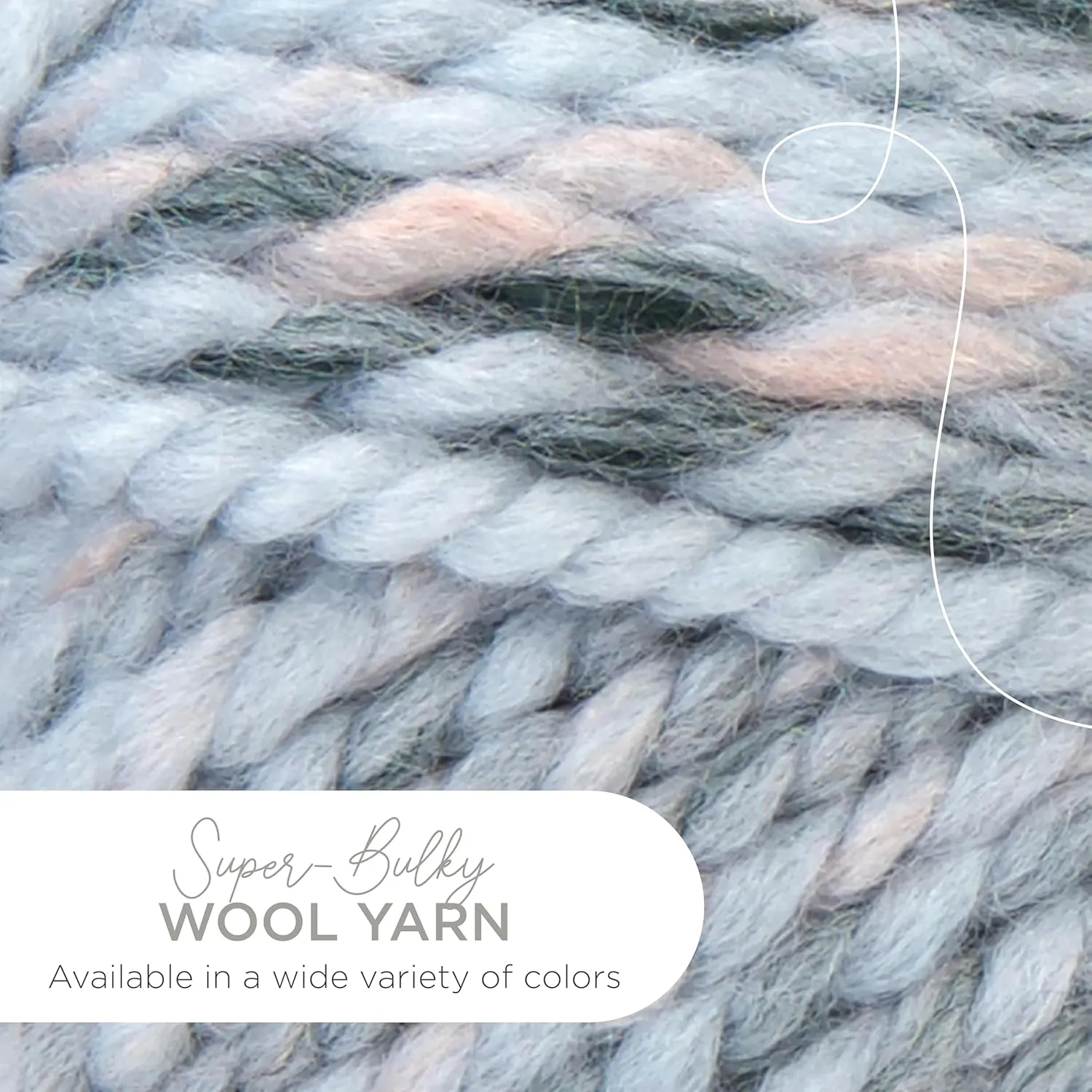 Lion Brand Yarn Wool-Ease Thick & Quick Yarn, Soft and Bulky Yarn for Knitting, Crocheting, and Crafting, 1 Skein, Arctic Ice