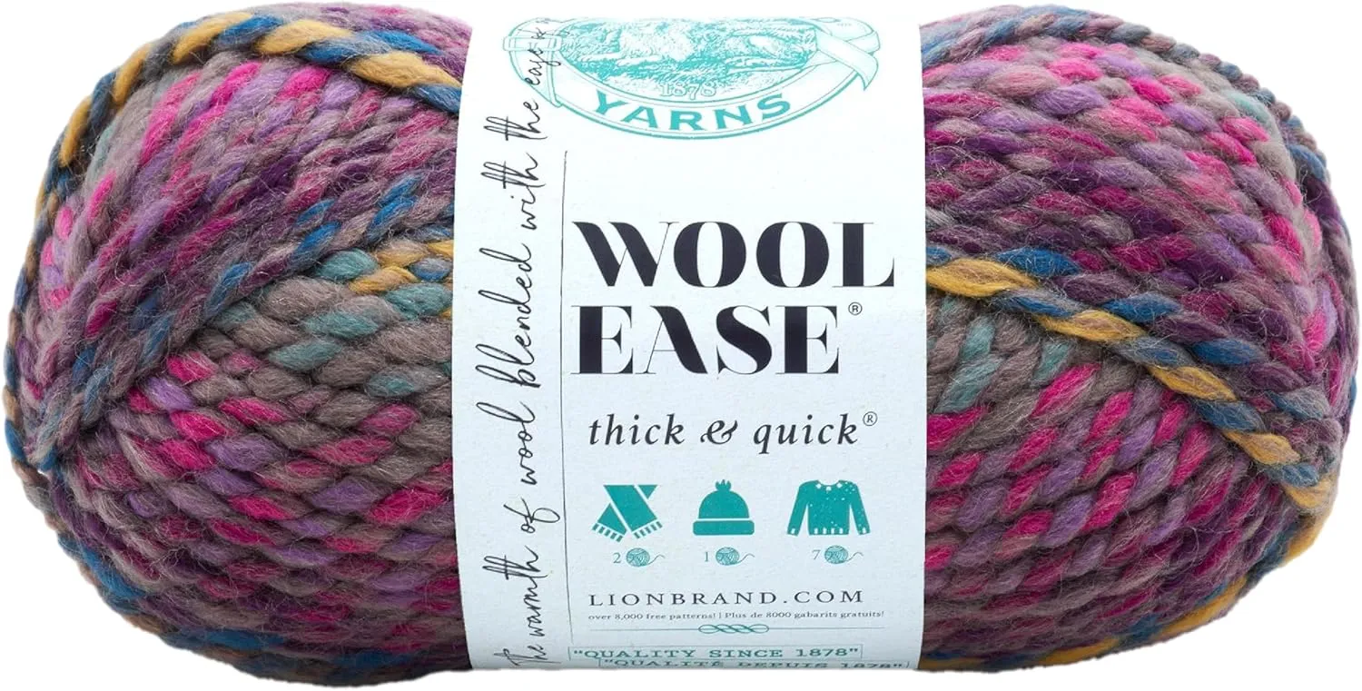 Lion Brand Yarn Wool-Ease Thick & Quick Yarn, Soft and Bulky Yarn for Knitting, Crocheting, and Crafting, 1 Skein, Astroland
