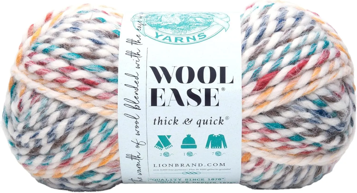 Lion Brand Yarn Wool-Ease Thick & Quick Yarn, Soft and Bulky Yarn for Knitting, Crocheting, and Crafting, 1 Skein, Hudson Bay