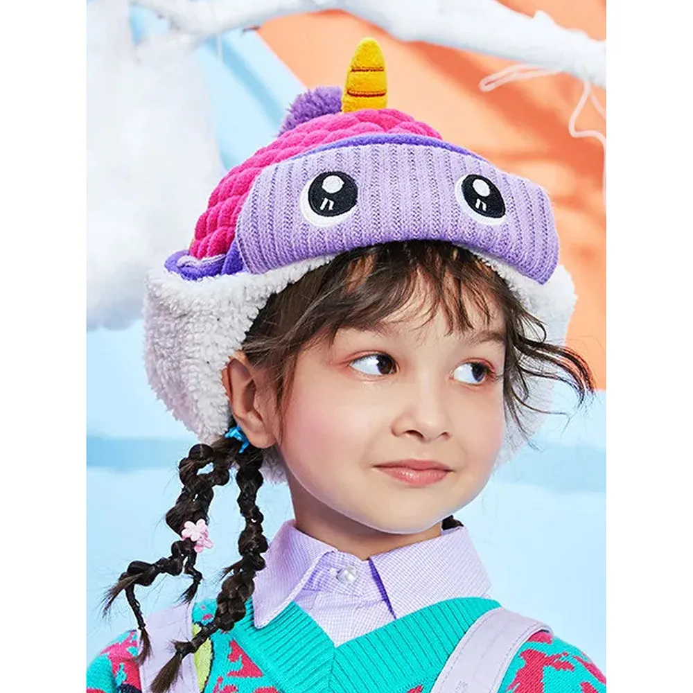 Little Surprise Box 3pcs Quilted Unicorn Theme Winter Cap, Mufflers and Gloves