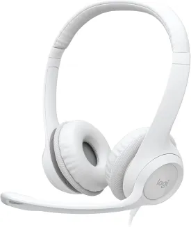 Logitech H390 Gaming Headphones, Wired Headphones with Mic, USB Headset with Microphone for PC, Noise Cancelling Microphone for Video Meetings, Music, Gaming - Off White