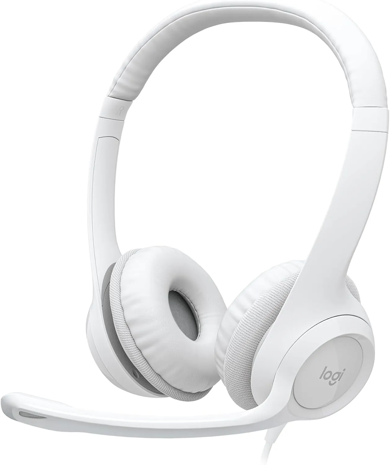 Logitech H390 Gaming Headphones, Wired Headphones with Mic, USB Headset with Microphone for PC, Noise Cancelling Microphone for Video Meetings, Music, Gaming - Off White