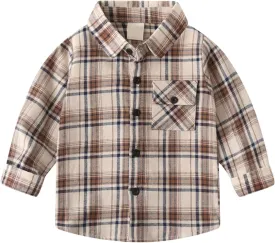 Long Sleeve Plaid Shirt for Kids Polar Fleece Lined Sherpa Full-Zip Jacket Unisex Boys Girls Winter Warm Zip Up Jacket