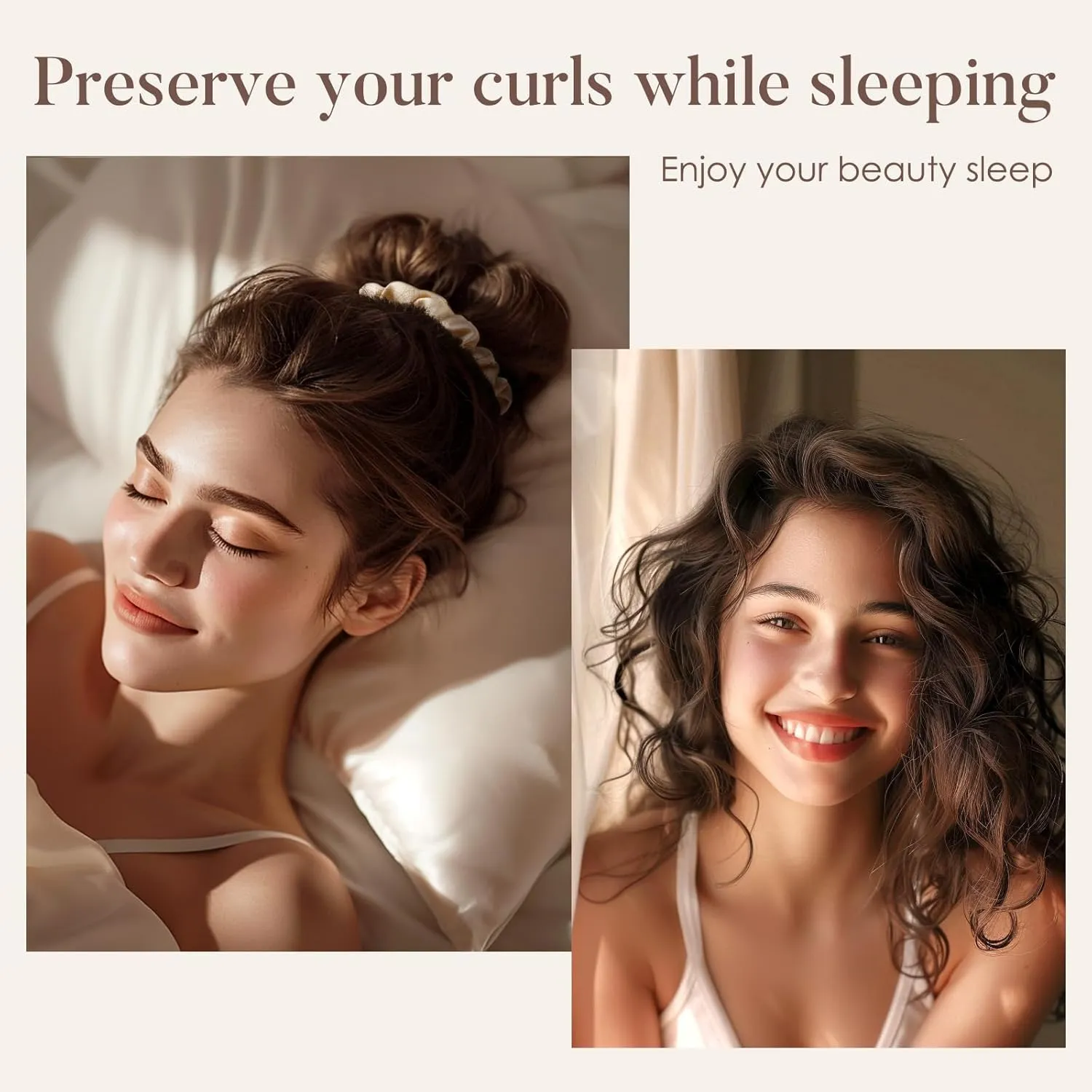LULUSILK Silk Scrunchies for Hair Sleep, 100% Real Mulberry Silk, No Damage Silk Hair Ties for Women and Girls, Basic Collection, Pack of 3
