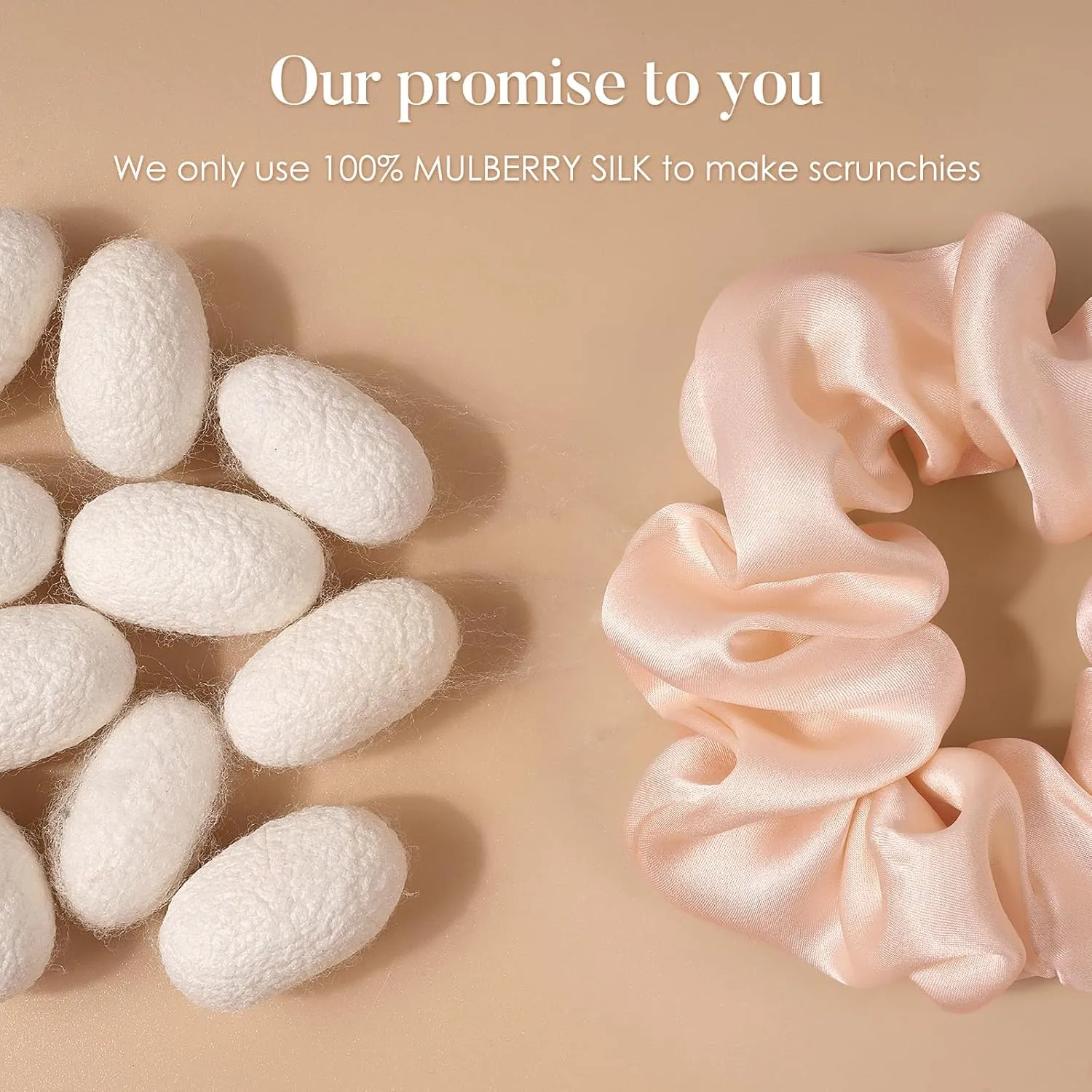 LULUSILK Silk Scrunchies for Hair Sleep, 100% Real Mulberry Silk, No Damage Silk Hair Ties for Women and Girls, Black White and Lotus Pink, Pack of 3
