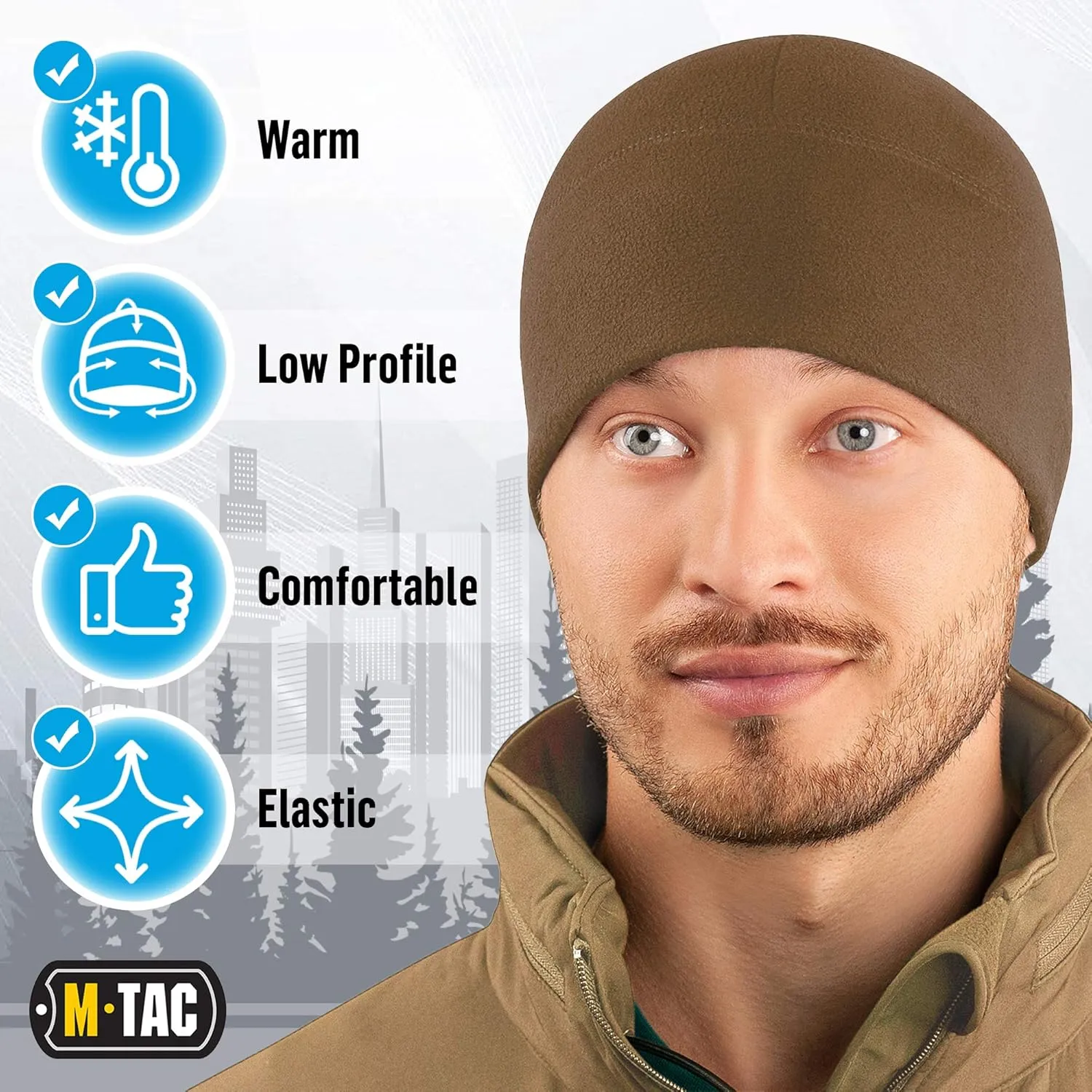 M-Tac Fleece Watch Cap - Army Military Tactical Beanie Hat Winter Skull Cap