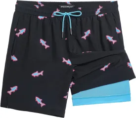 maamgic Mens Swim Trunks with Compression Liner 7 Inch Inseam Mens Bathing Suit Quick Dry Swimming Trunks Swimsuit