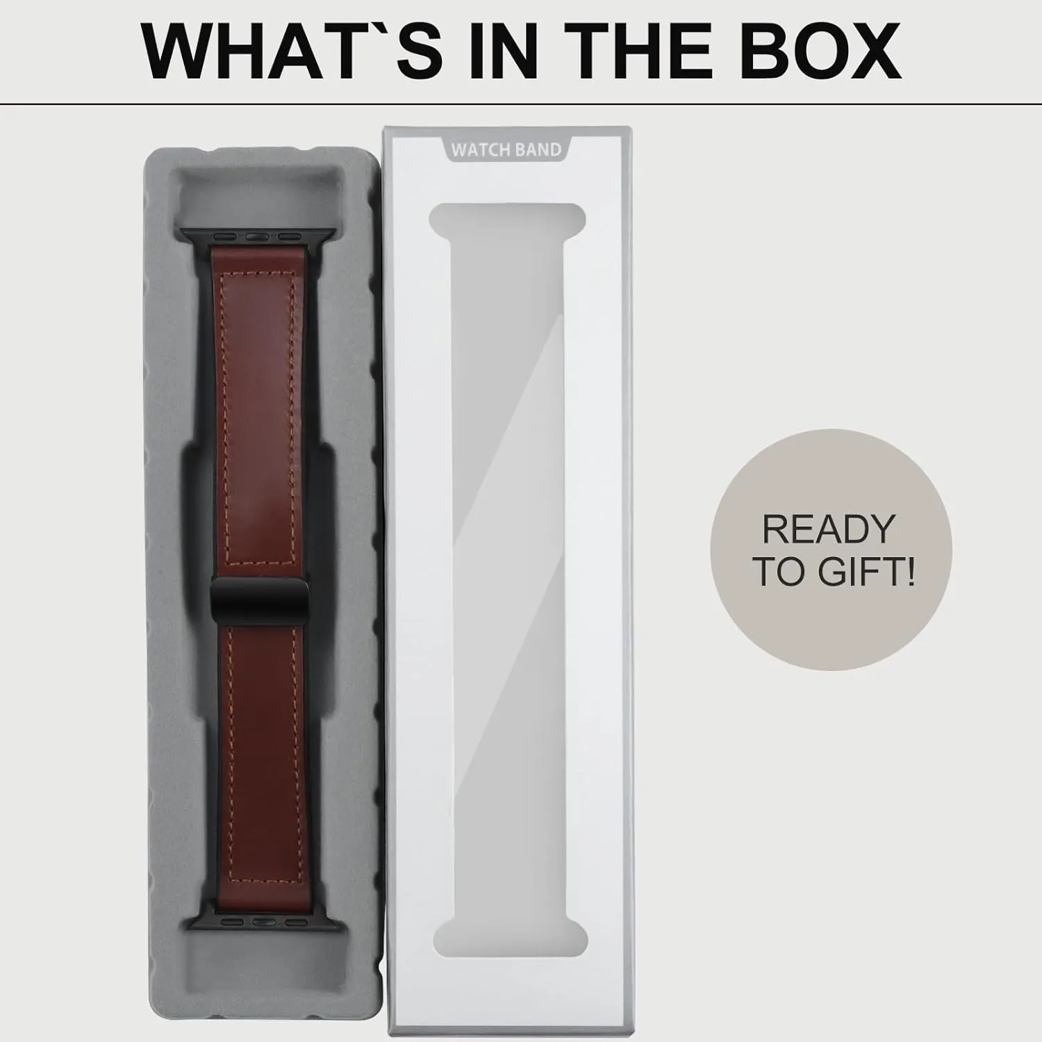 Magnetic Leather Bands Compatible with Apple Watch 49mm 46mm 45mm 44mm 42mm(Series 3/2/1) for Men Women, Genuine Leather with Magnetic Buckle for iWatch Ultra 1/2 Series SE/10/9/8/7/6/5/4/3