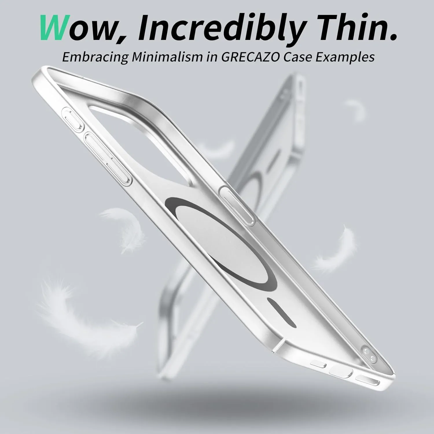 Magnetic Ultra Thin Frosted Designed for iPhone 14 Pro Max Phone Case 6.7 inch(2022) Slim Minimalist Lightweight Matte Hard PC Compatible with MagSafe Cover Protective Bumper Case- Silvery