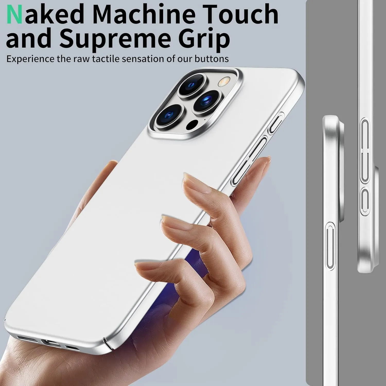Magnetic Ultra Thin Frosted Designed for iPhone 14 Pro Max Phone Case 6.7 inch(2022) Slim Minimalist Lightweight Matte Hard PC Compatible with MagSafe Cover Protective Bumper Case- Silvery