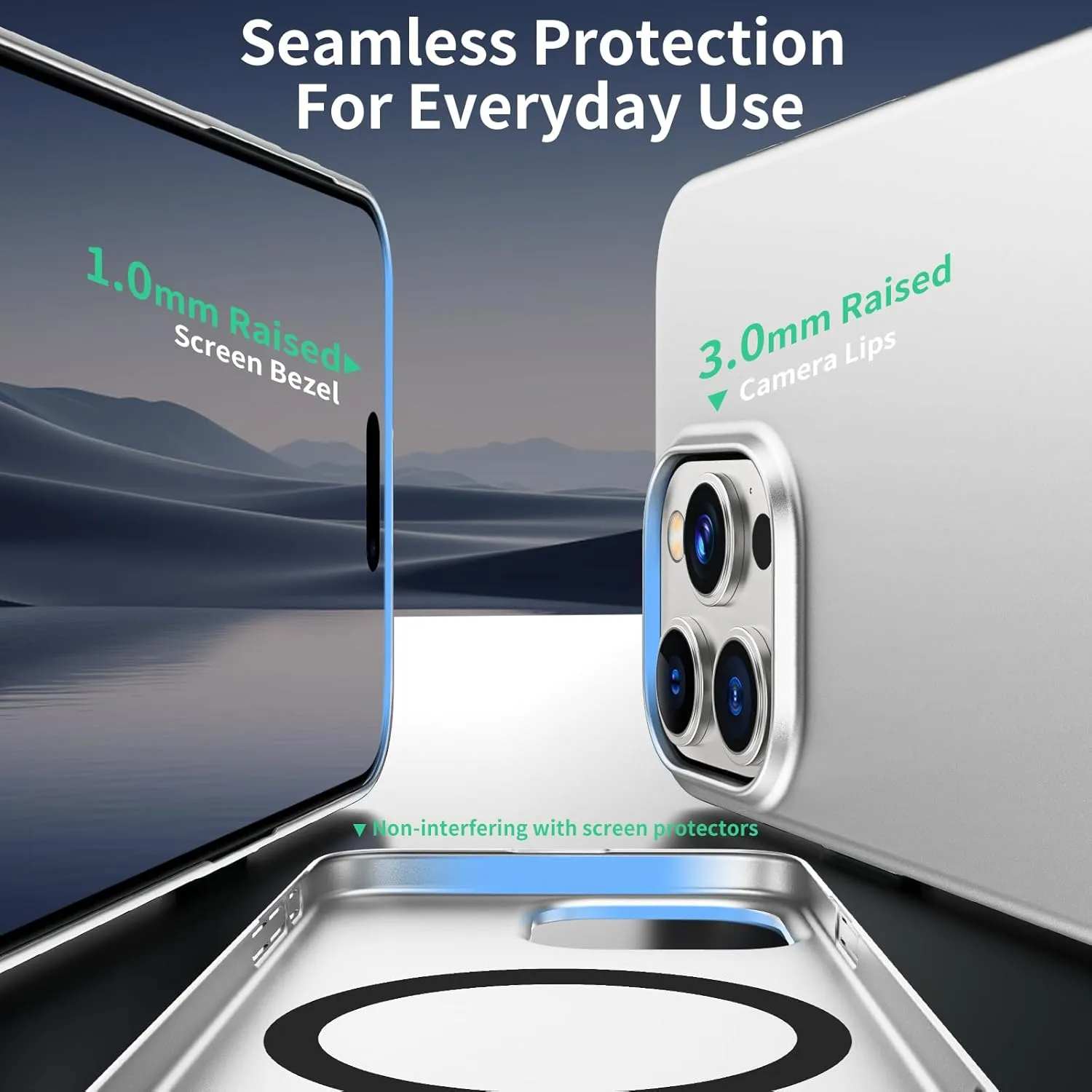 Magnetic Ultra Thin Frosted Designed for iPhone 14 Pro Max Phone Case 6.7 inch(2022) Slim Minimalist Lightweight Matte Hard PC Compatible with MagSafe Cover Protective Bumper Case- Silvery
