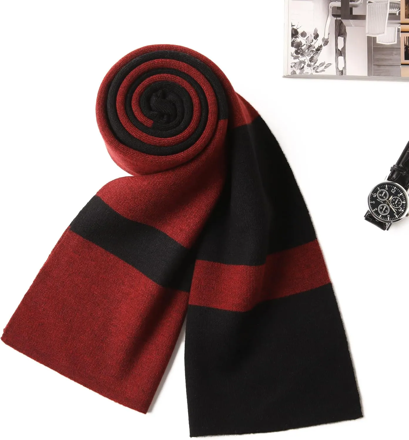 Men Winter Cashmere Scarf Wool Soft Warm Knitted Casual Scarves for Men
