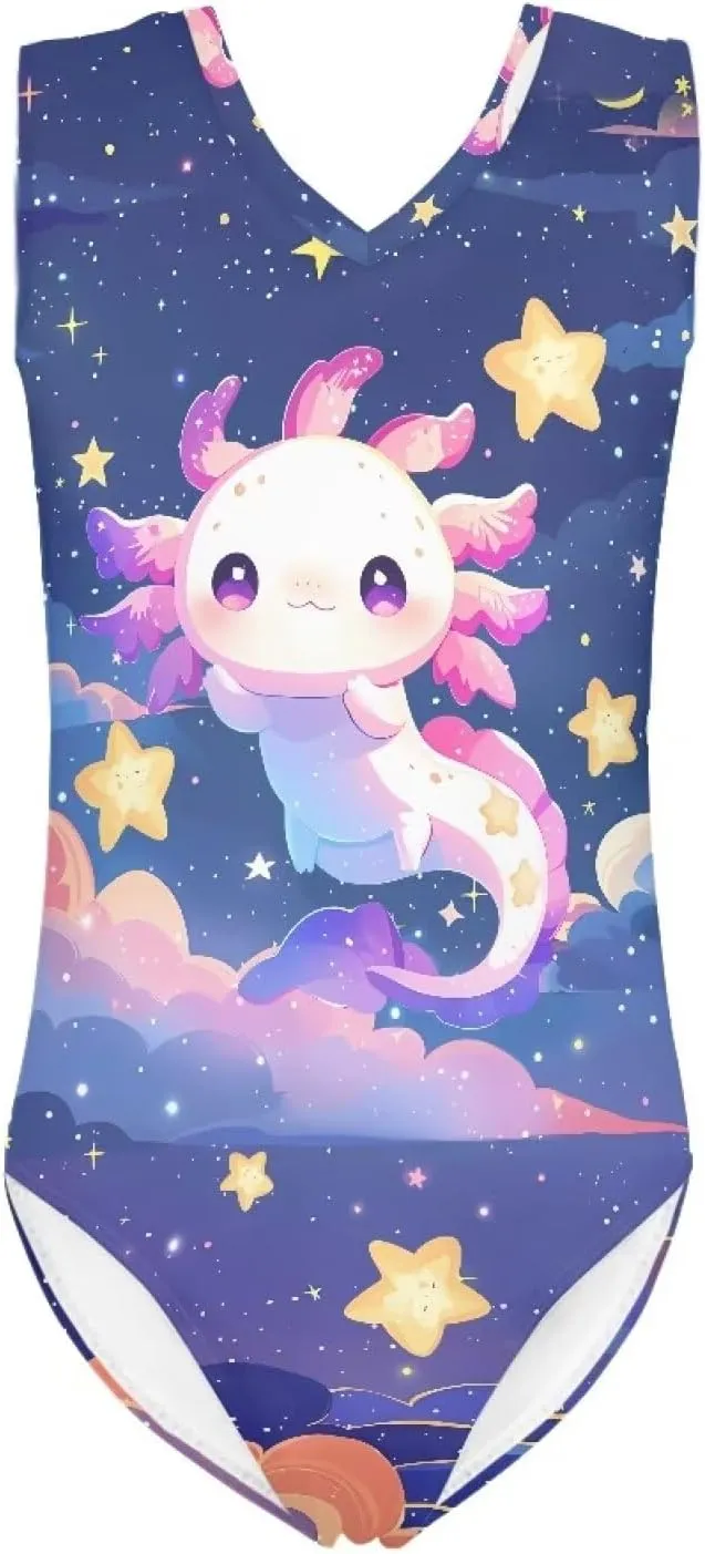 Mumeson Girls One Piece Swimsuits Lightweight V-Neck Swimwear Bathing Suits for Little Girls 3-14 Years