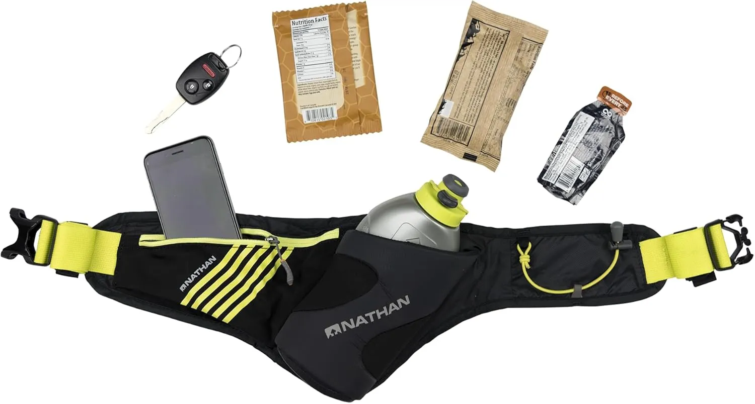 Nathan Peak Hydration Waist Pack with Storage Area & Run Flask 18oz  Running, Hiking, Camping, Cycling