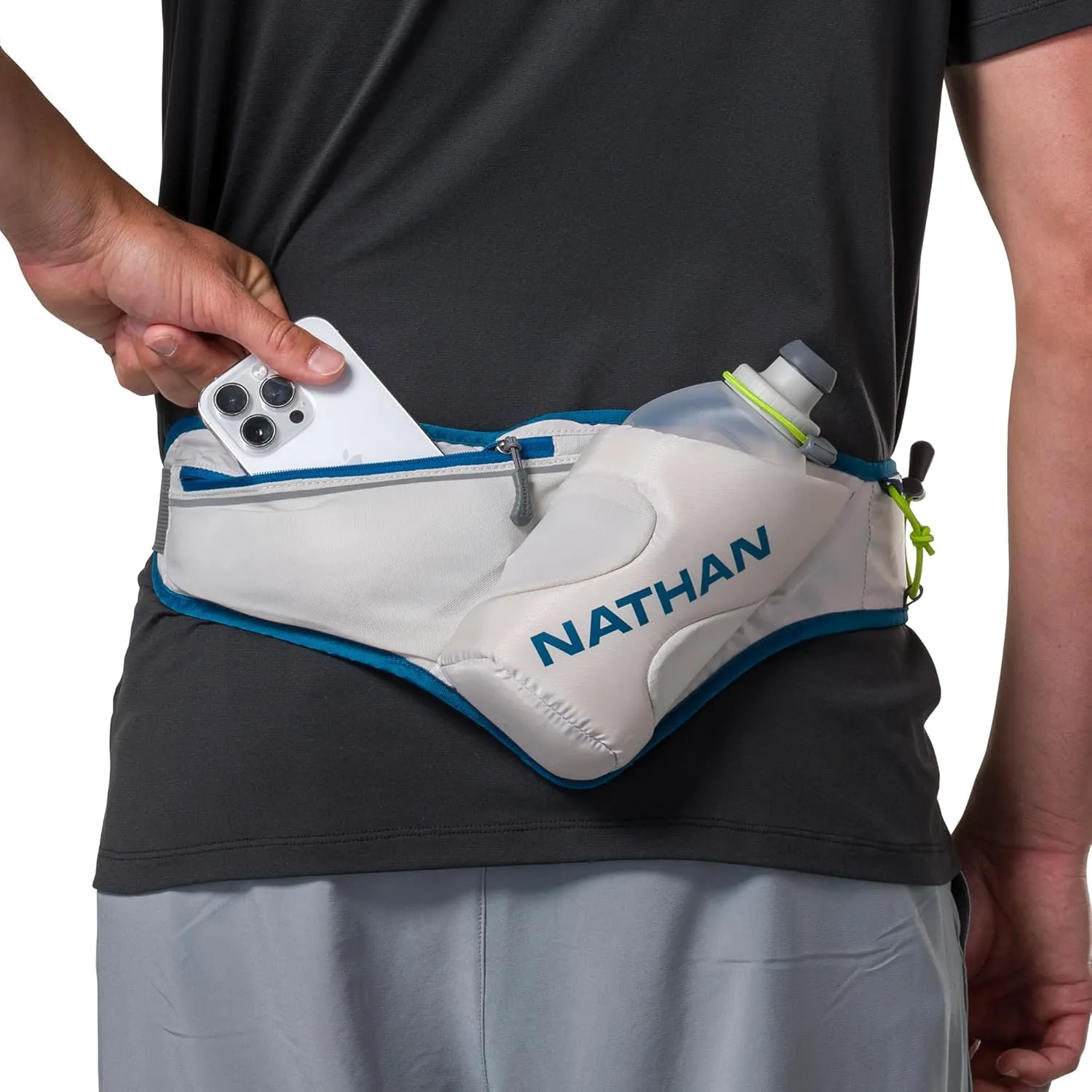 Nathan Peak Hydration Waist Pack with Storage Area & Run Flask 18oz  Running, Hiking, Camping, Cycling