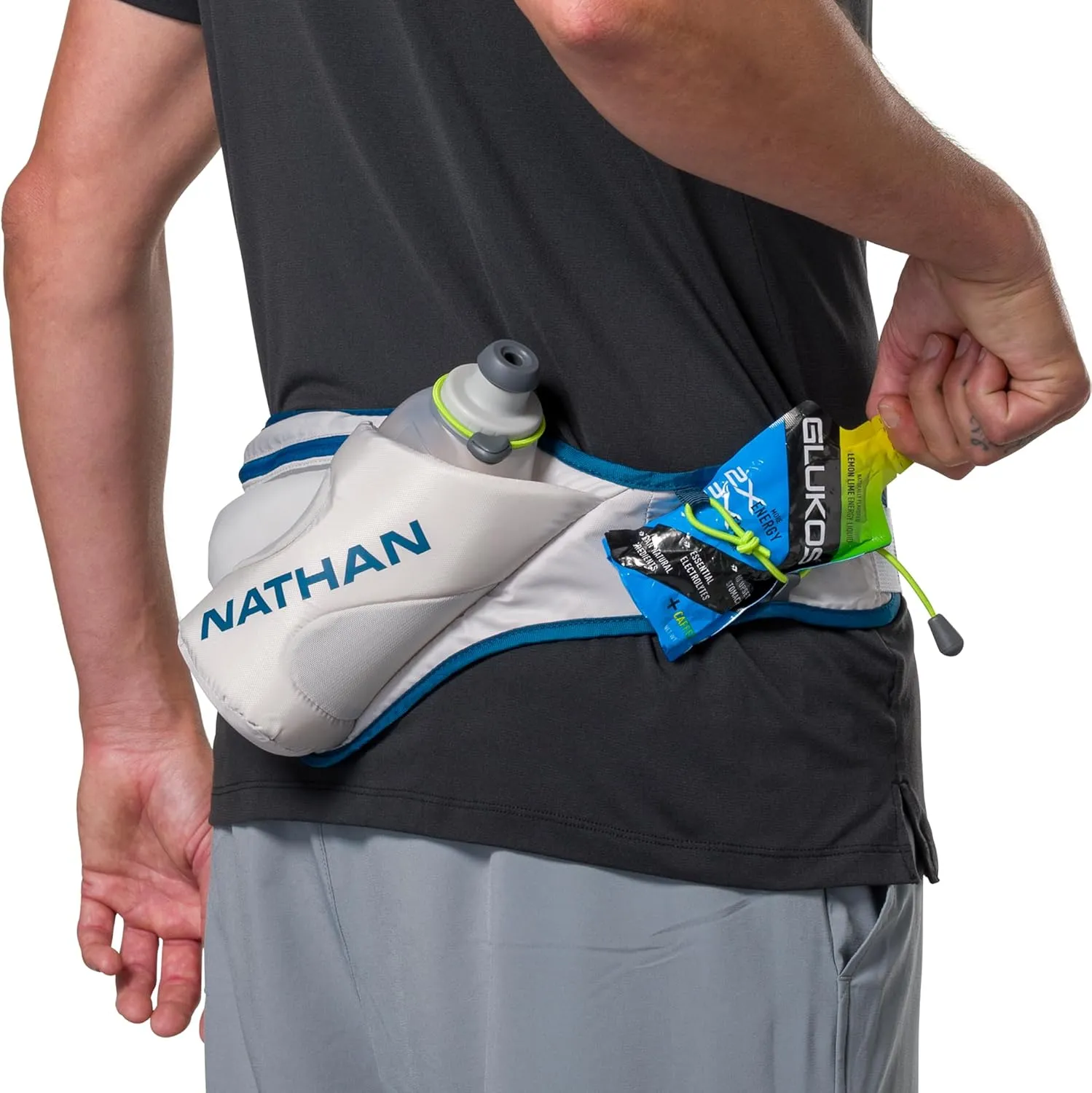 Nathan Peak Hydration Waist Pack with Storage Area & Run Flask 18oz  Running, Hiking, Camping, Cycling