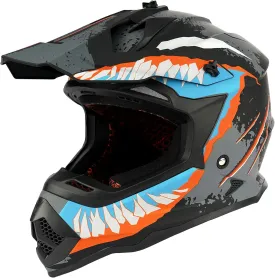 Orthrus Greyhound Off-Road Helmet: Ultimate Safety and Performance for Adult ATV, Motorcross, Dirt Bike, and Snowmobile Enthusiasts - Devour Blue (Size L)