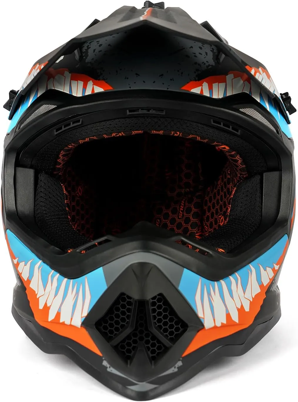 Orthrus Greyhound Off-Road Helmet: Ultimate Safety and Performance for Adult ATV, Motorcross, Dirt Bike, and Snowmobile Enthusiasts - Devour Blue (Size L)