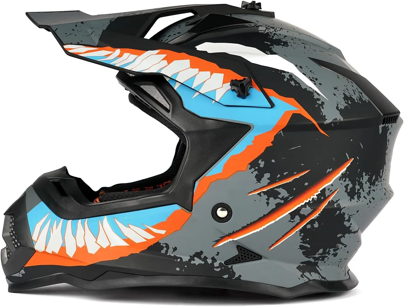 Orthrus Greyhound Off-Road Helmet: Ultimate Safety and Performance for Adult ATV, Motorcross, Dirt Bike, and Snowmobile Enthusiasts - Devour Blue (Size L)