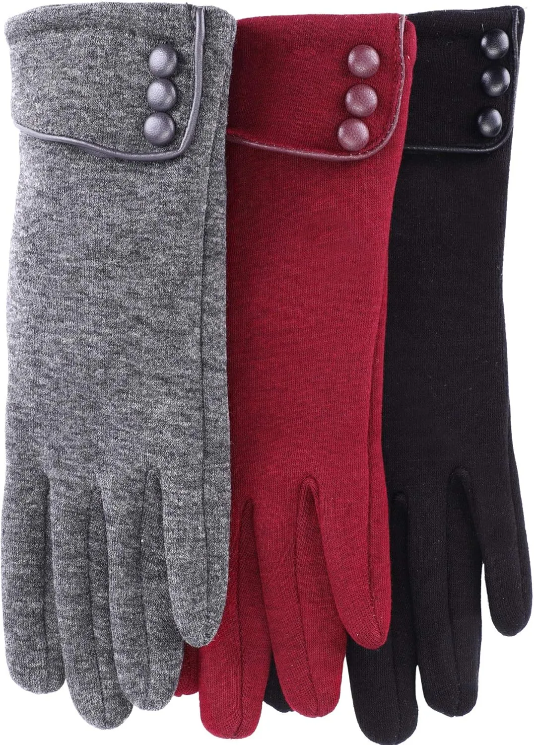 Patelai 3 Pairs Womens Gloves Winter Touchscreen Texting Phone Windproof Gloves Warm Fleece Lined Cold Weather