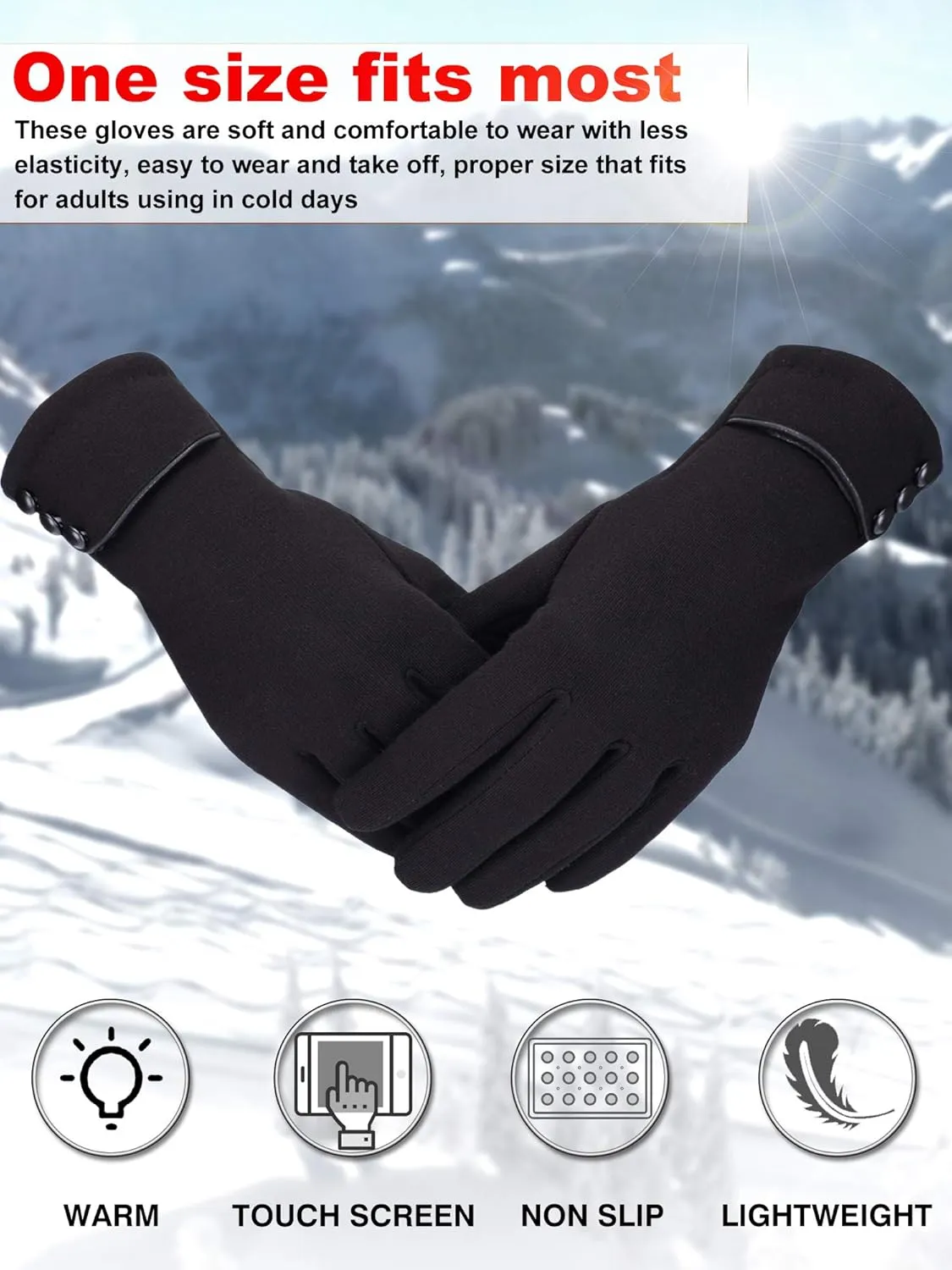 Patelai 3 Pairs Womens Gloves Winter Touchscreen Texting Phone Windproof Gloves Warm Fleece Lined Cold Weather