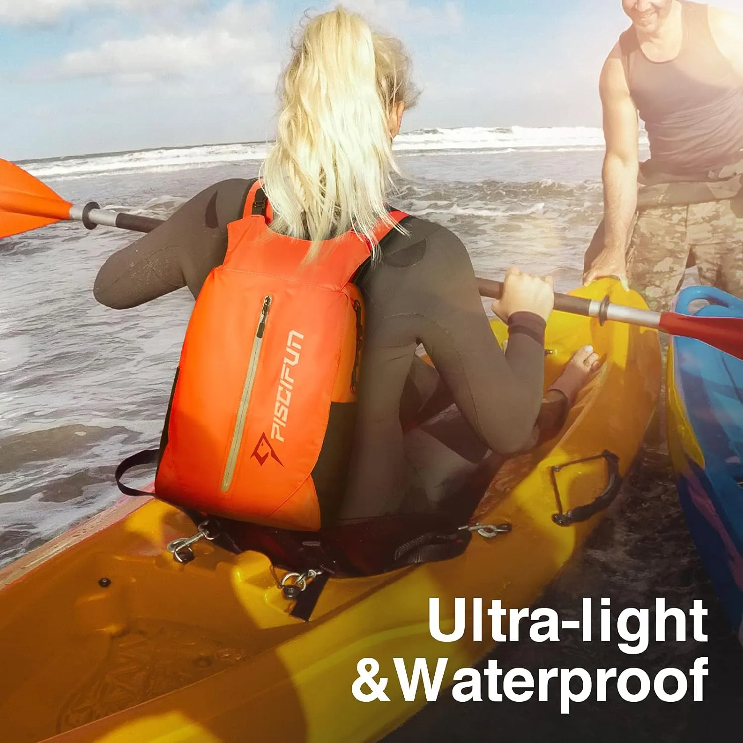 Piscifun Dry Bag Waterproof, Lightweight Dry Backpack with Waist Pouch and Phone Case for Kayaking, Boating 10L 20L 30L