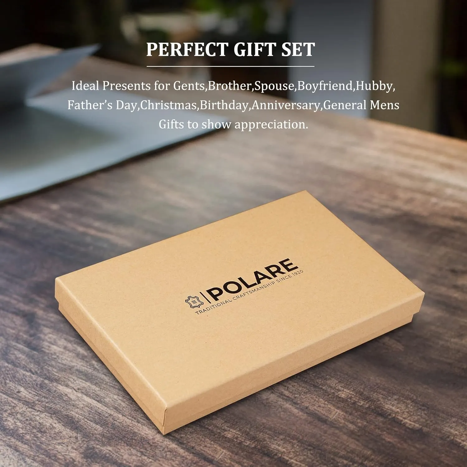 Polare Men's Slim RFID Blocking Leather Passport Holder Travel Bifold Wallet (Black)