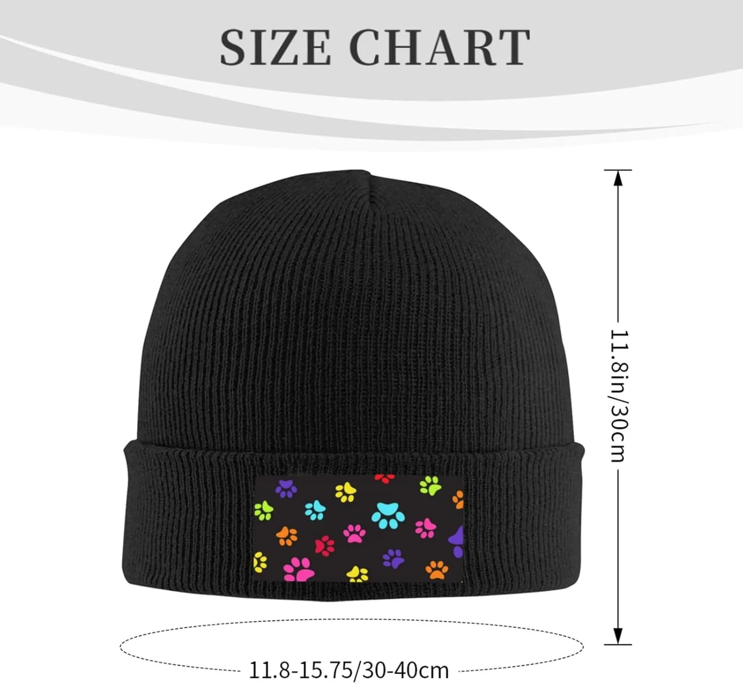 Puppy Dog Paw Men's Winter Cuffed Beanie Hat Slouchy Stretch Skull Cap Cozy Warm Knitted Hat