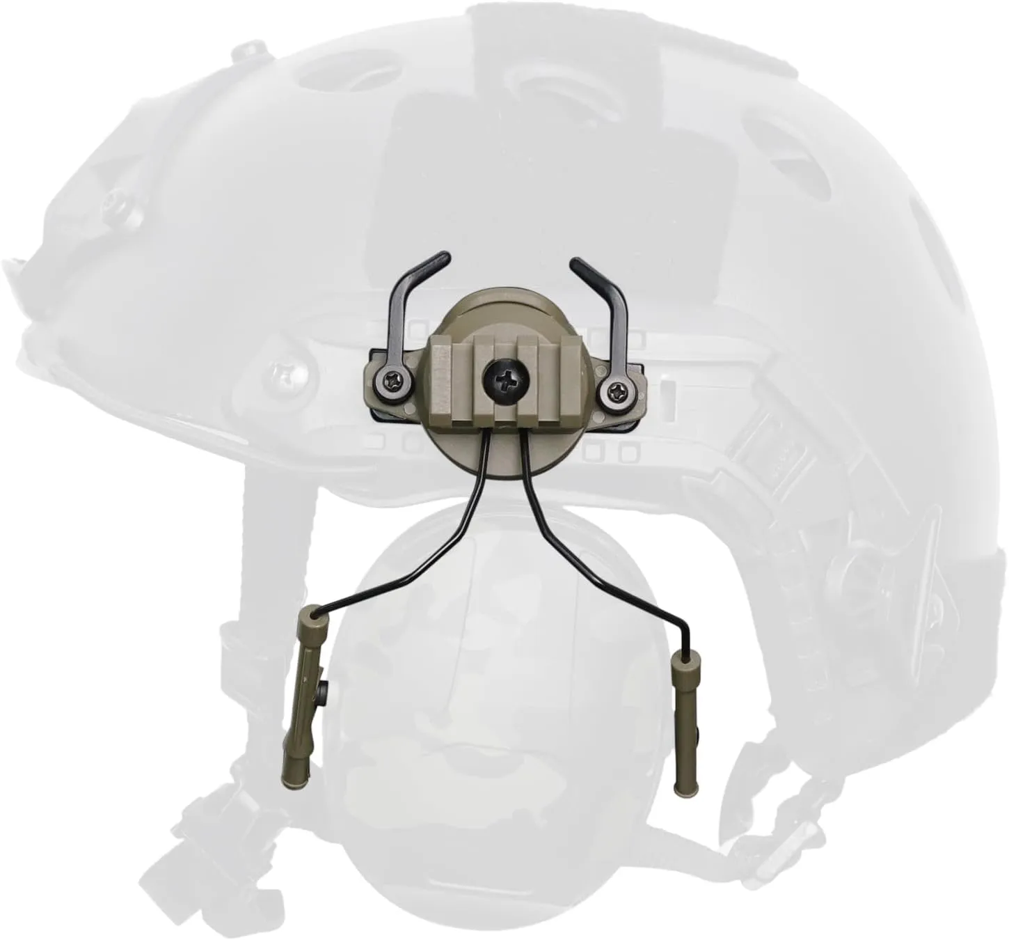 Qavctw Tactical Helmet Rail Headset Adapter Suspension Bracket For Airsoft Ear Protection Fast ARC Rail System