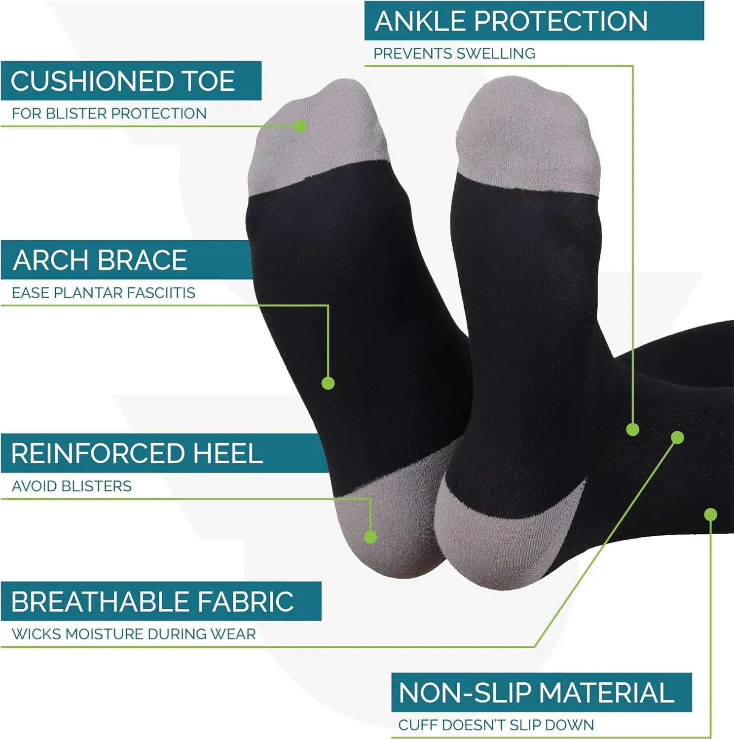 Run Forever Compression Socks for Men & Women 20-30mmHg Medical Grade Graduated Stockings