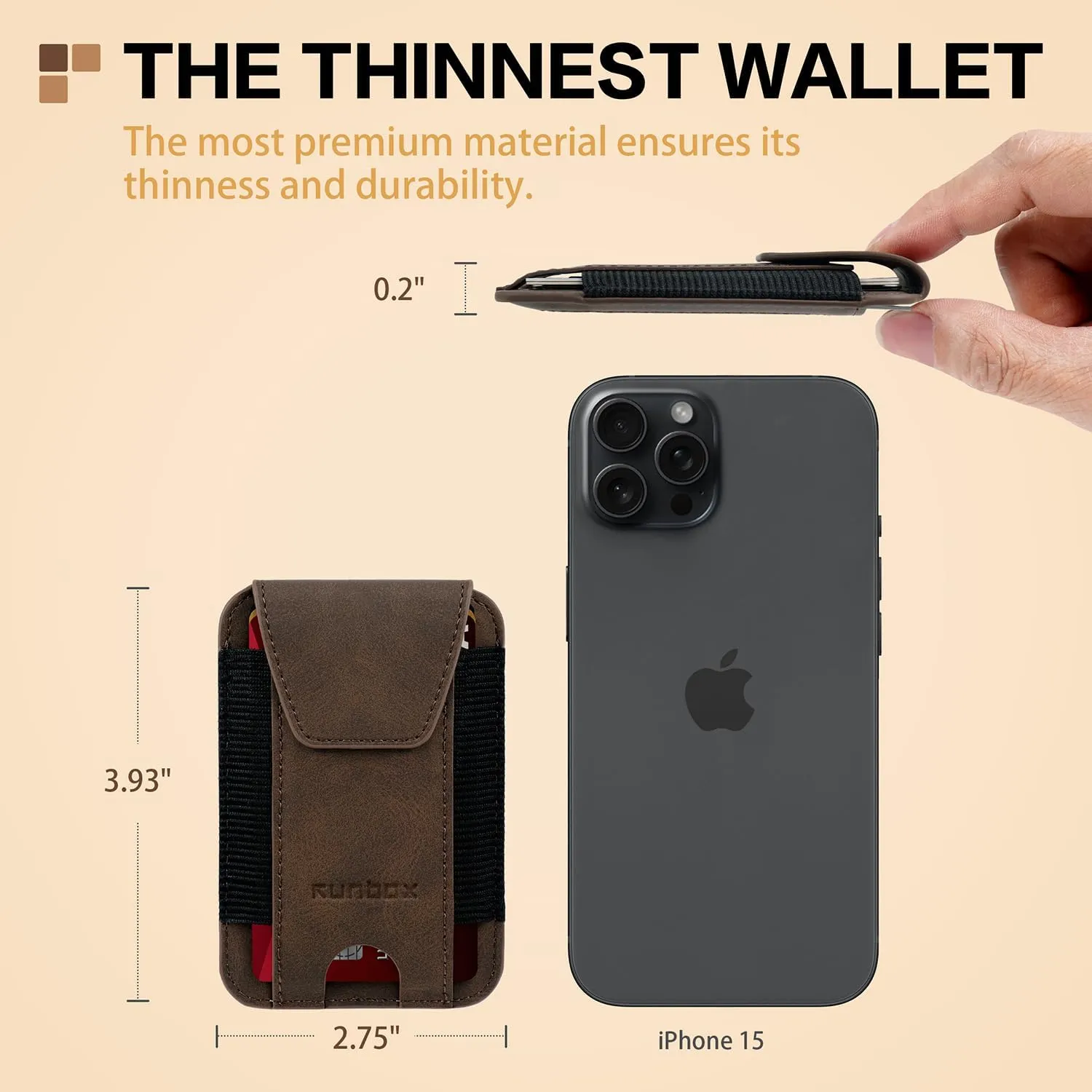 RUNBOX Wallet for Men 6-8 Cards With ID Window RFID Blocking Wallet Credit Card Holder Minimalist Front Pocket Gifts Ideal Choice