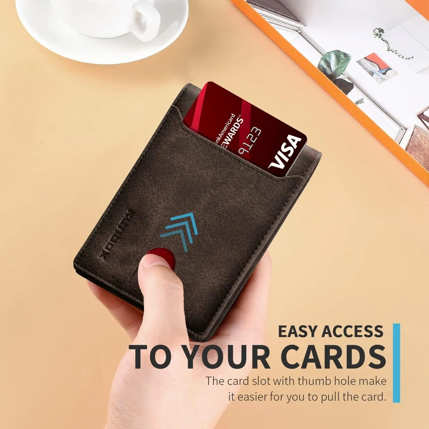 RUNBOX Wallet for Men Slim 11 Credit Card Holder Slots Leather RFID Blocking Small Thin Men's Wallet Bifold Minimalist Front Pocket Large Capacity Gift Box