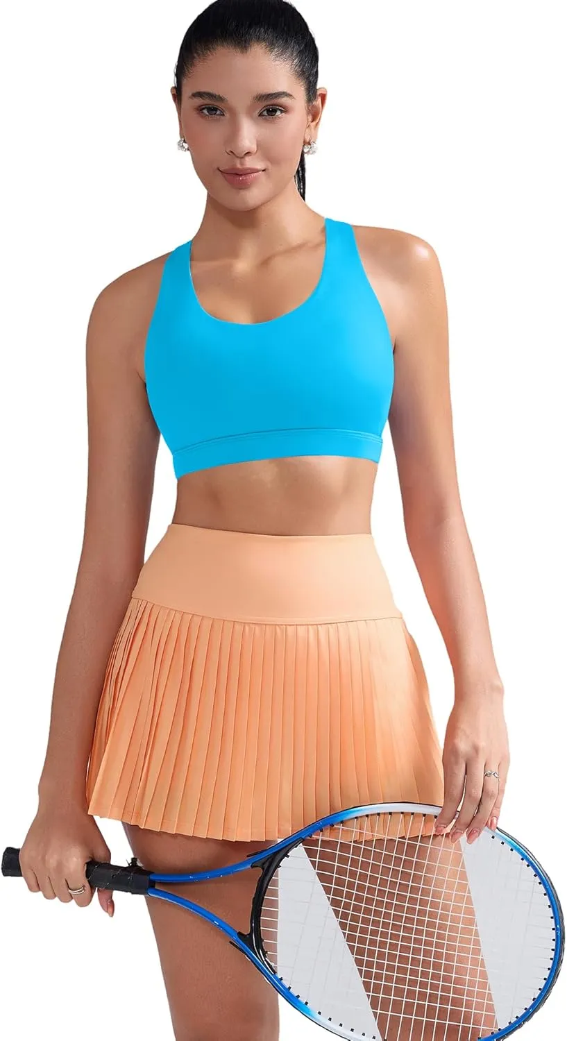 RUNNING GIRL Sports Bra for Women, Criss-Cross Back Padded Strappy Sports Bras Medium Support Yoga Bra with Removable Cups