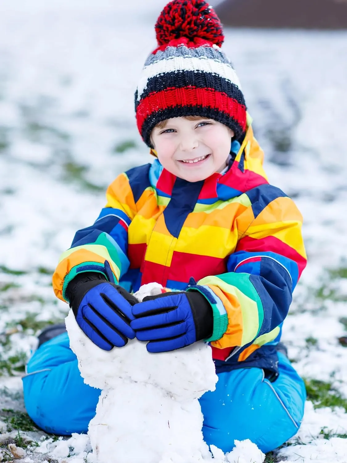 SATINIOR 2 Pairs Kids Waterproof Winter Snow Gloves Ski Gloves for Boy Girl Outdoor Warm Thickening Snowboard