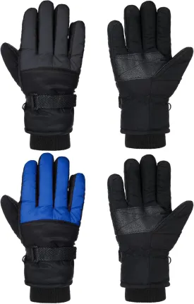SATINIOR 2 Pairs Kids Waterproof Winter Snow Gloves Ski Gloves for Boy Girl Outdoor Warm Thickening Snowboard