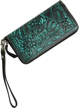 Shyanne Women's Tooled Leather Wristlet Wallet - Safa25wt1-Tuq
