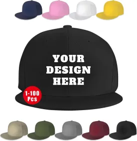 Snapback Hats for Men Women Custom Hat Flat Bill Baseball Cap Personalized Text Image Logo