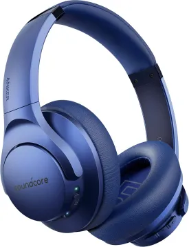 Soundcore Anker Life Q20 Hybrid Active Noise Cancelling Headphones, Wireless Over Ear Bluetooth Headphones, 60H Playtime, Hi-Res Audio, Deep Bass, Memory Foam Ear Cups, Travel, Office, USB-C Charging