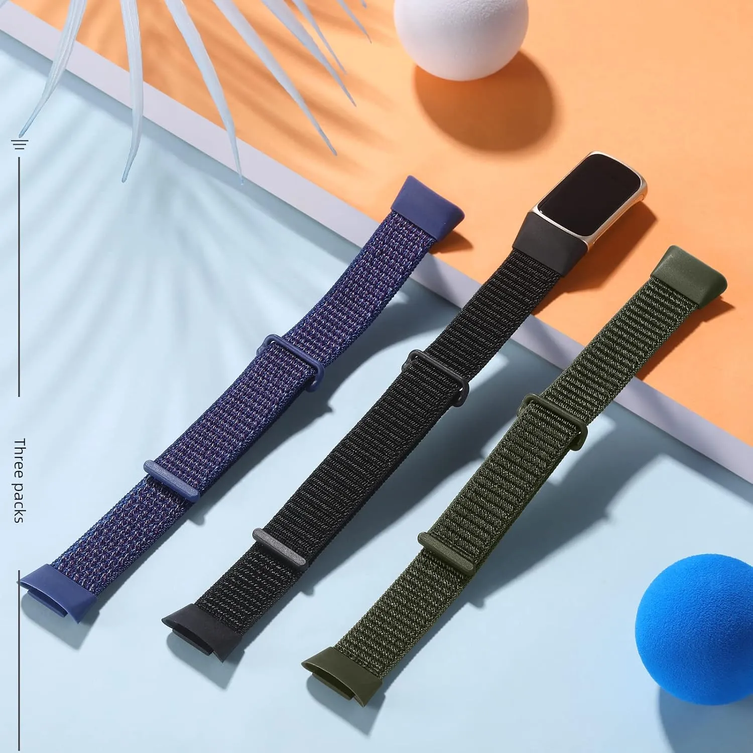 Sport Loop Compatible with Fitbit Charge 5 Band/Fitbit Charge 6 Bands for Men Women, Soft Stretchy Nylon Adjustable Replacement Strap Braided Breathable Wristband for Charge 5 6 Fitness Tracker
